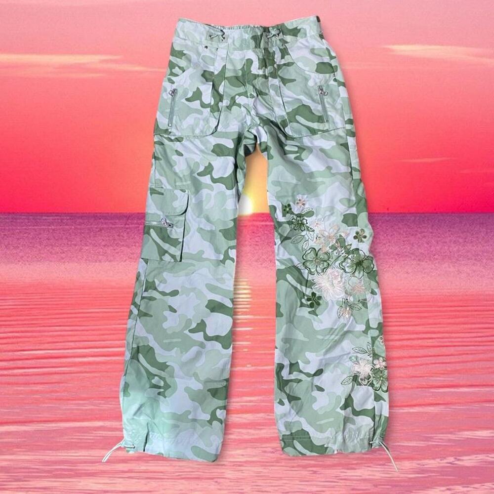 Vintage Deadstock Limited Too Embroidered Floral Camo Pants